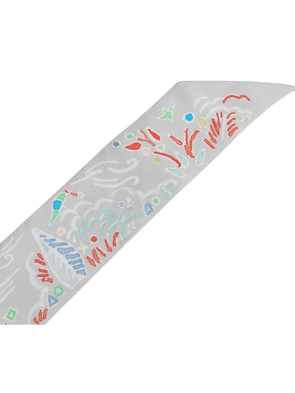 Hermes Twilly Gripere Multicolor Silk Isola DI Primavera Spring Island Scarf - Picture 2 of 8
